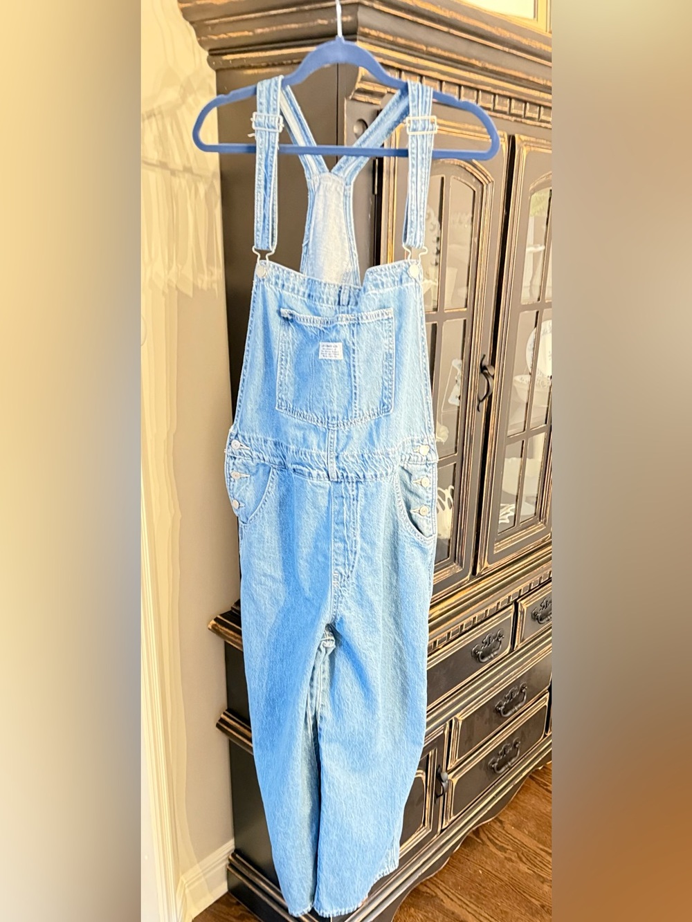 Levi's Vintage-Style Light Blue Denim Overalls Size XL